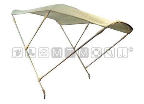 3 ARCHES HIGH STAINLESS STEEL WHITE BIMINI TOP