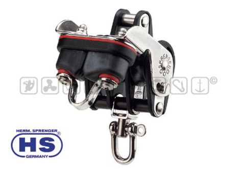 HS BALL BEARING TRIPLE SWIVEL BLOCK WITH BECKET AND CAM CLEAT