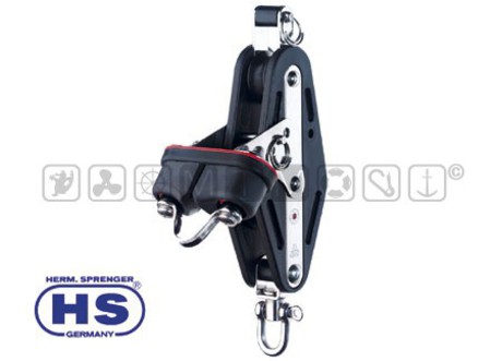 HS BALL BEARING FIDDLE SWIVEL BLOCK WITH BECKET AND CAM CLEAT