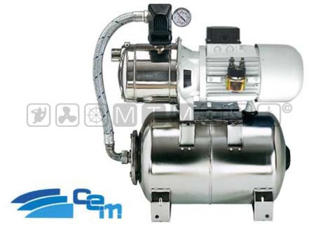 Pompa Autoclave MG-Inox/20X Pump System Modello 1827948 V 24 ø Bocche mm 25  (1) Serbatoio 20 Lt Lt/min 90 Dim mm 507 x 260 x H570 Pressione 5 Bar